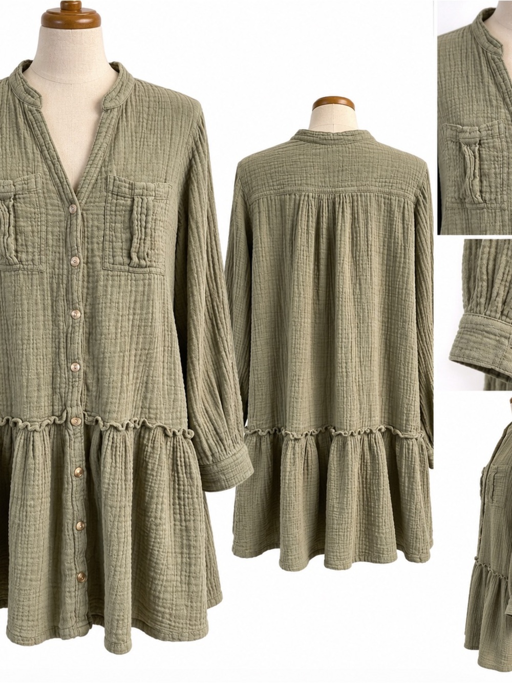 Maeve by. Anthropologie Katie Textured
Utility Tunic Dress. size 14